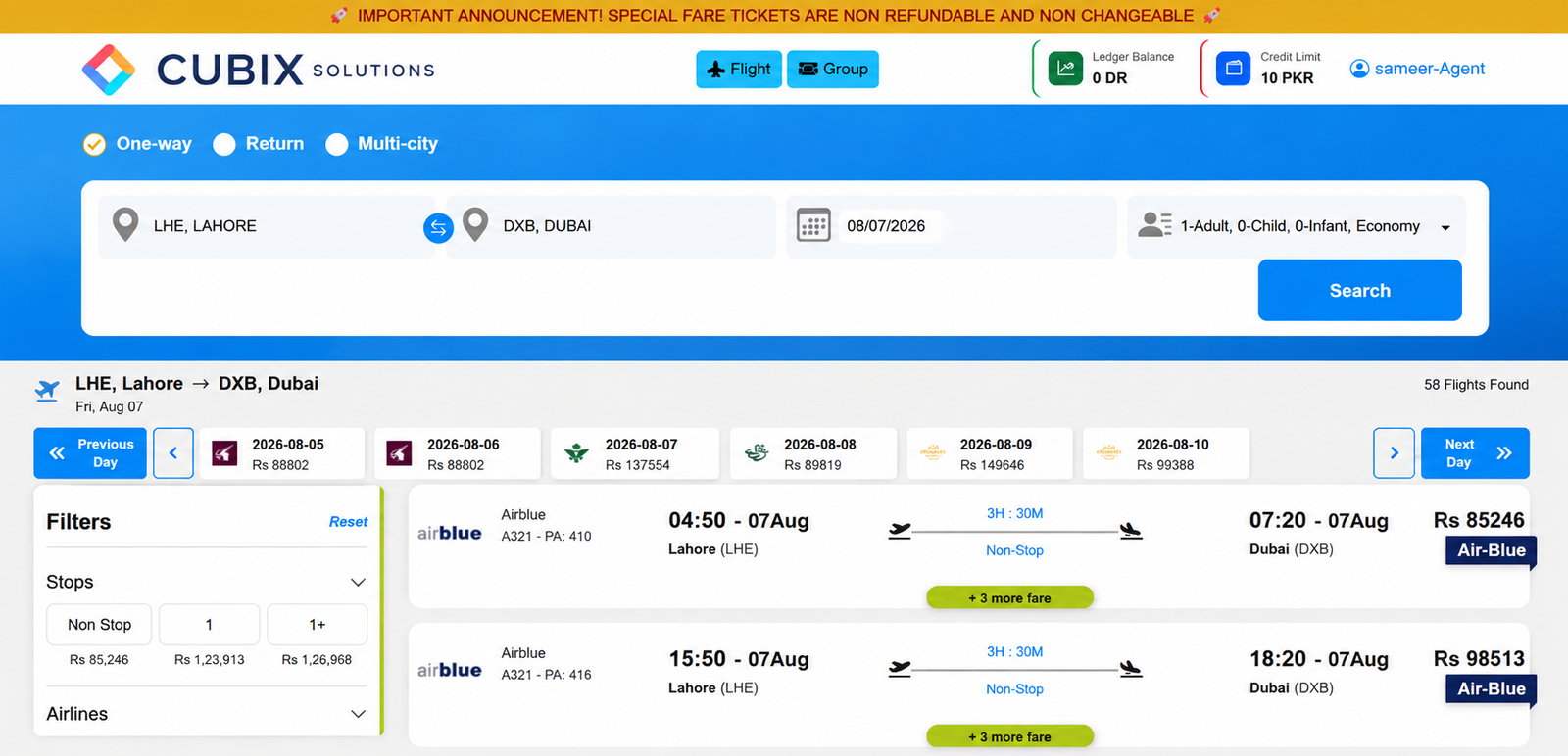 Flight Search Development